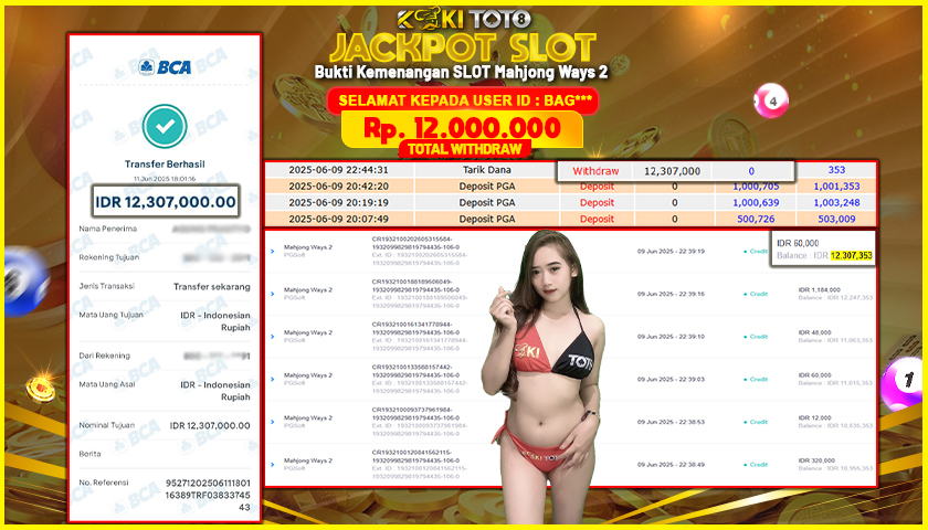 KOKITOTO JACKPOT SLOT MAHJONG WAYS 2  Rp. 12.000.000 ,- LUNAS
